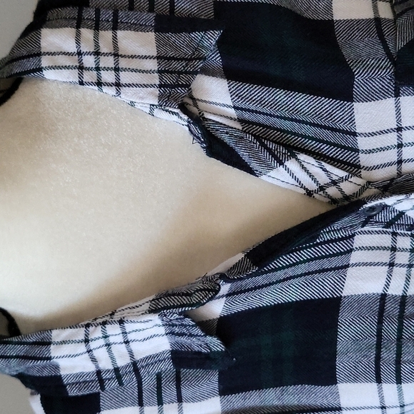 beachlunchlounge plaid button down lightweight flannel with back buttons - Picture 5 of 10